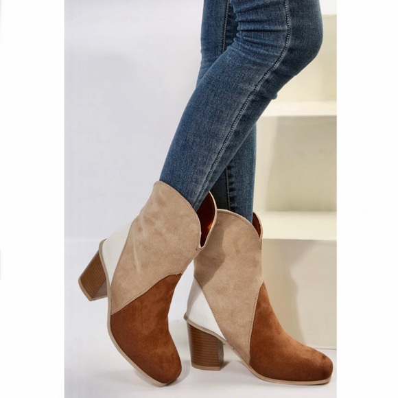 Chestnut Color Block Suede Boot - Picture 9 of 10